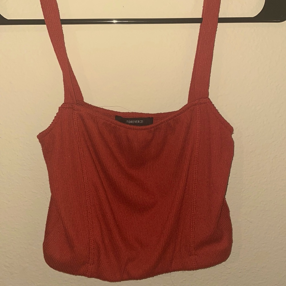 Deep red crop top